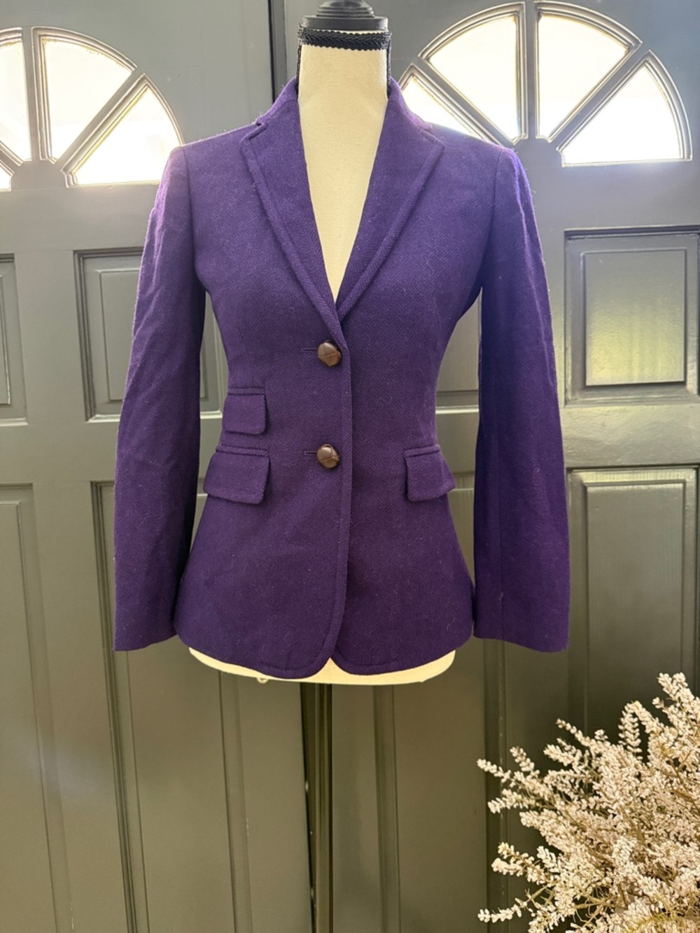 J. Crew Purple Tailored Two-Button Blazer